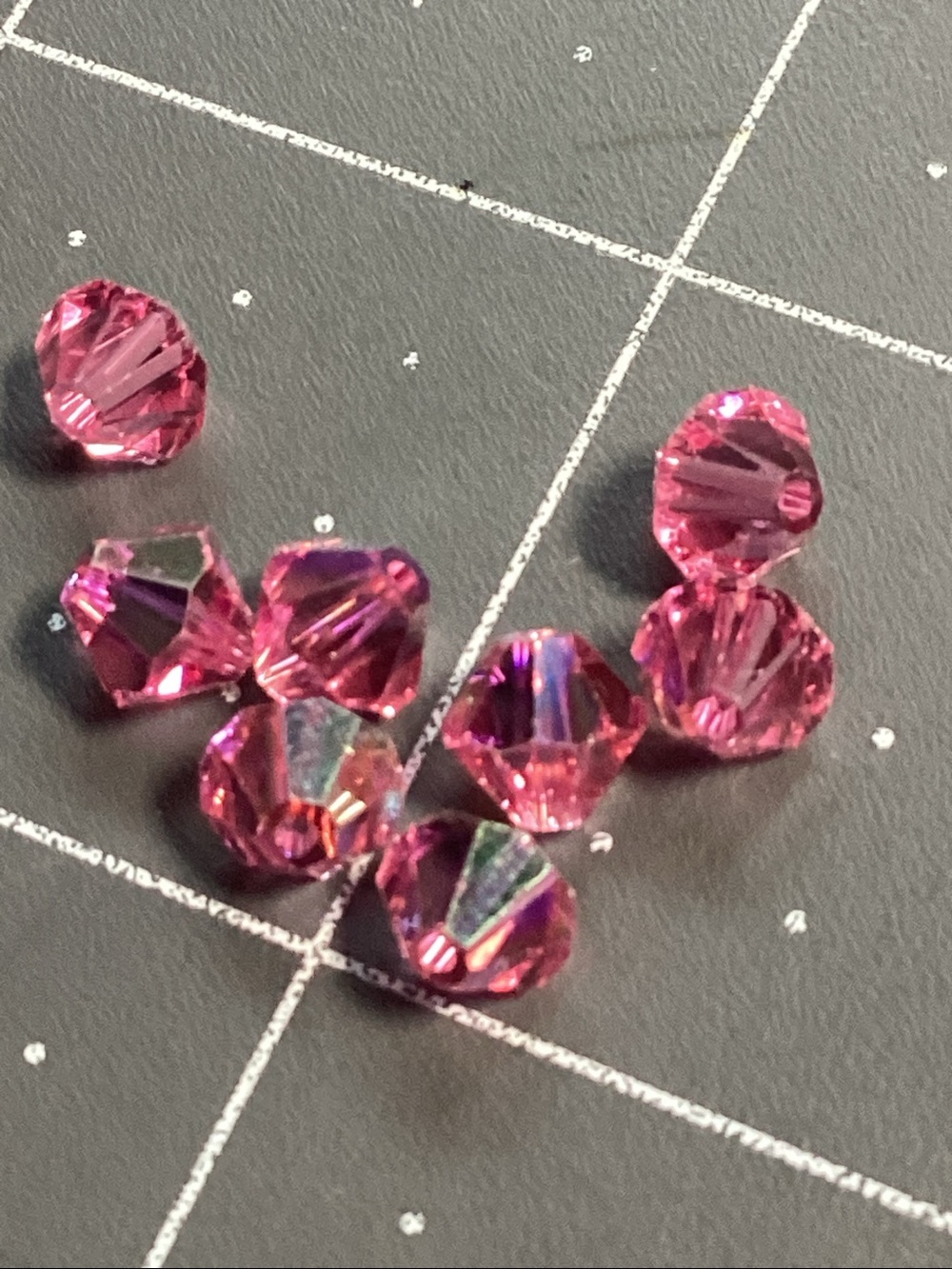 V Swarovski 6mm Rose AB Bicone (8)